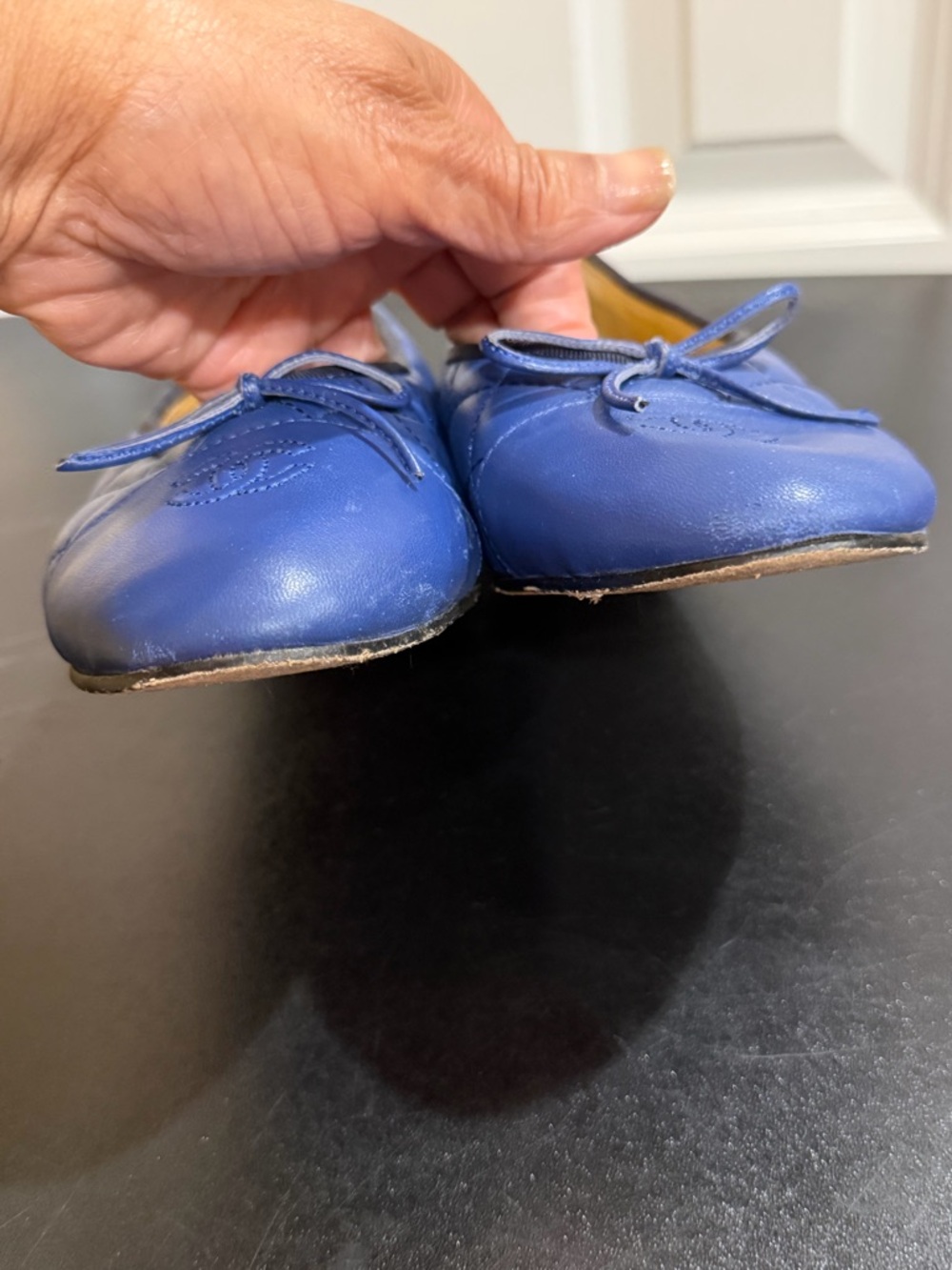 Chanel Classic Quilted Blue Ballet Flats - Women's Comfort Slip-Ons US12/ IT 42C - Picture 6 of 16